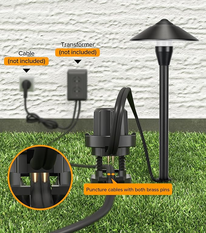 LUTEC 12V Low Voltage Pathway Lights, Die-cast Aluminum Pathway Lights with Connectors，IP65 Waterproof Outdoor Landscape Lighting, 3W 240LM Warm White 3000K for Path, Yard, Garden, 8 Pack