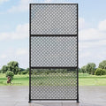 Casaphoria Metal Privacy Screen Outdoor, 72" H x 35" W Freestanding Decorative Privacy Screen for Patio Deck Balcony Garden with Stable Base, Jason- Black