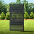 6ft H x 3.1ft W (1 Panel) No Dig Enclo Aspen Charcoal Wood Privacy Screen, Decorative Patio Privacy Screen, Great to Hide Trash Cans, Outdoor Privacy Fence Panel, Air Conditioner Fence, EC18042