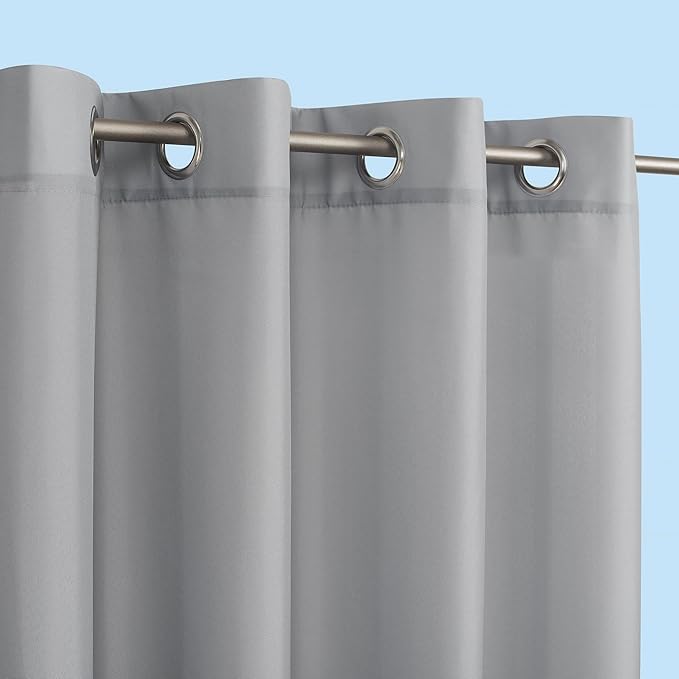 Sun Zero Marina Indoor/Outdoor UV Protectant Energy Efficient Grommet Curtain Panel, 54" x 108", Gray