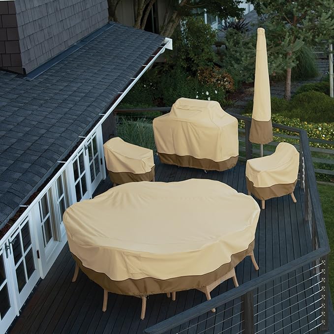 Classic Accessories Veranda Water-Resistant 13 Foot Offset Patio Umbrella Canopy Cover, Patio Furniture Covers