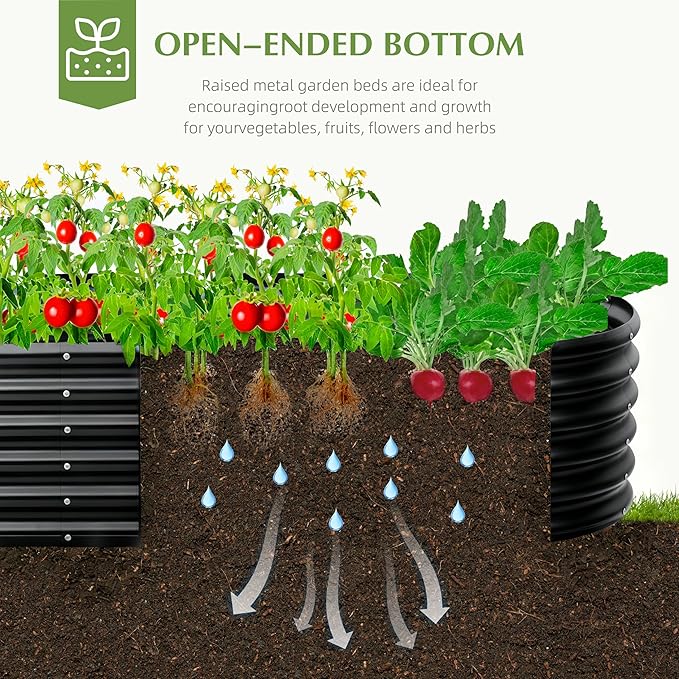 Galvanized Raised Garden Bed, Outdoor Planter Bed, Metal Planter Box for Gardening and Planting,8x2x1.5ft, Light Green
