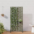 Casaphoria Metal Privacy Screen Outdoor, 60" x 30" W Freestanding Decorative Privacy Screen for Patio Deck Balcony Garden with Stable Base, Green-Brick