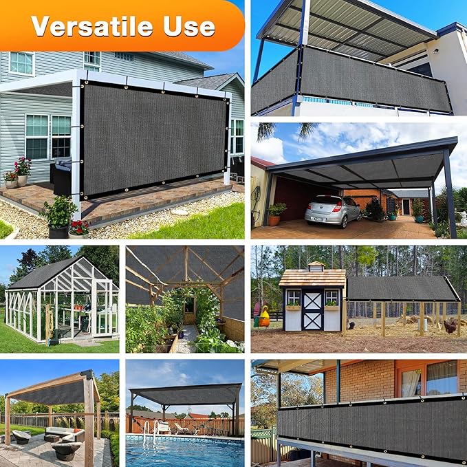 Artpuch Outdoor Pergola Shade Cover 4x8 FT Sun Shade Cloth with Grommets Dark Grey 90% UV Protection Canopy Patio Privacy Screen (Customized Available)