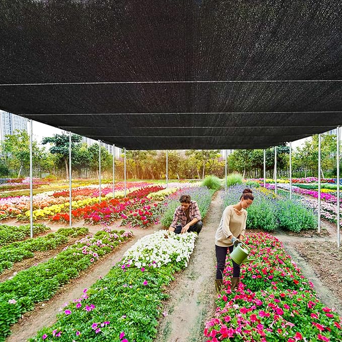 90% Shade Cloth for Garden -12 x 20 FT Durable Mesh Tarp with Grommets, Sunblock Net for Patio for Plants Greenhouse Outdoor Pergola Sun Shade Neting for Chicken Coop Cover
