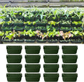 Maxona Vertical Garden Planter - 16 Pack, 13 inch Wall Mounted Planters for Patio Outdoor Decor, Home Green Plastic Balcony Pot, Plant Vegetable Fruit Herb Hanging Pocket Holder Flowerpot