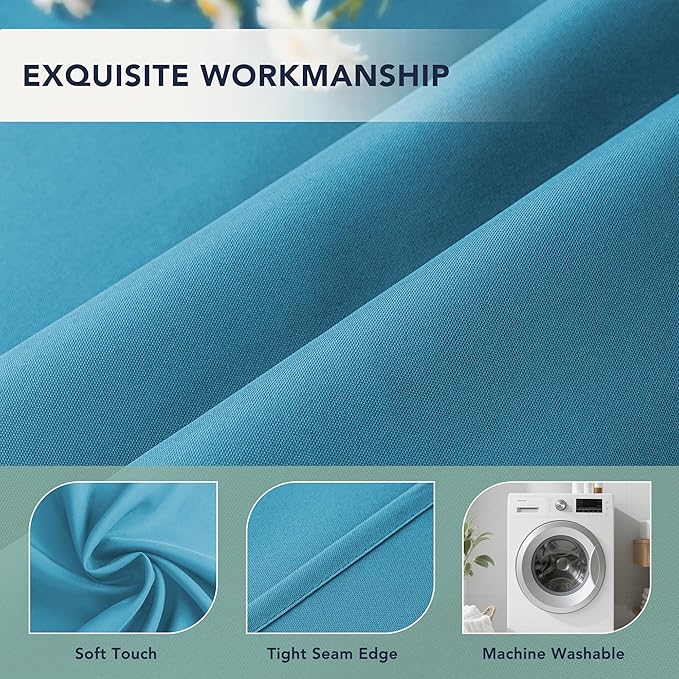 Patio Curtains Outdoor Waterproof - 6 Panels Privacy Weatherproof Outside Curtains with Grommets for Pergola, Gazebo, Porch, Cabana, Balcony, 54 x 95 Inch, Teal