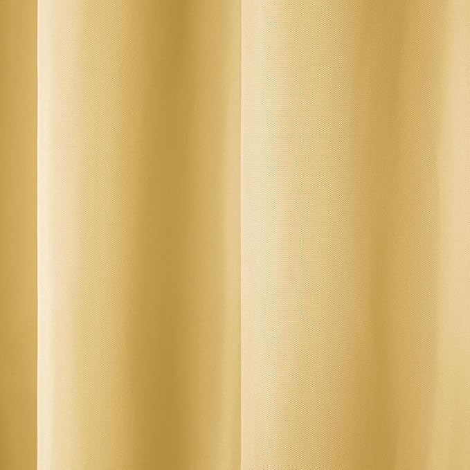 TOWN & COUNTRY BASICS Cabana Solid Heavyweight Indoor Outdoor Curtains, Light Filtering Opacity with Grommet Top, Water Repellent, 2-Pack Set, 54"x120", Sundress