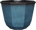 Classic Home and Garden Shaina Planting Pots - Lightweight Indoor & Outdoor Plant Pots - UV-Resistant Resin Flower Pots - Pot Planters for Flowers & Herbs (15” Indigo)