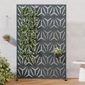 Casaphoria Metal Privacy Screen Outdoor, 72" H x 47" W Freestanding Decorative Privacy Screen for Patio Deck Balcony Garden with Stable Base, Grey-Star