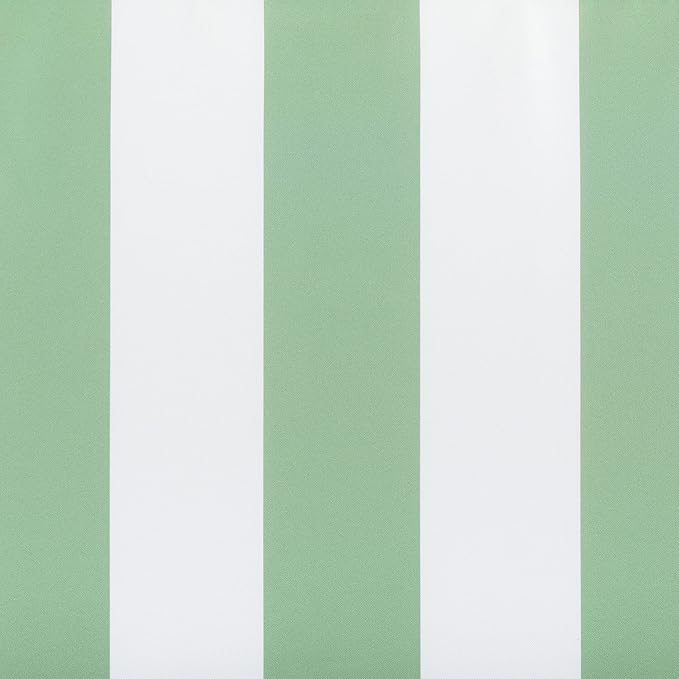 Sun Zero Valencia 2-Pack Cabana Stripe Indoor/Outdoor UV Protectant Energy Efficient Grommet Curtain Panel Pair, Spa Green, 54" x 108