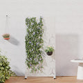 Casaphoria Metal Privacy Screen Outdoor, 60" H x 30" W Freestanding Decorative Privacy Screen for Patio Deck Balcony Garden with Stable Base, White-Star