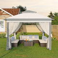 11'x11 Pop-Up Gazebo, Instant Outdoor Canopy Tent with Mosquito Nettings, Durable Steel Frame, Water, and UV Proof, for Patio, Garden, Courtyard, Party (Grey)