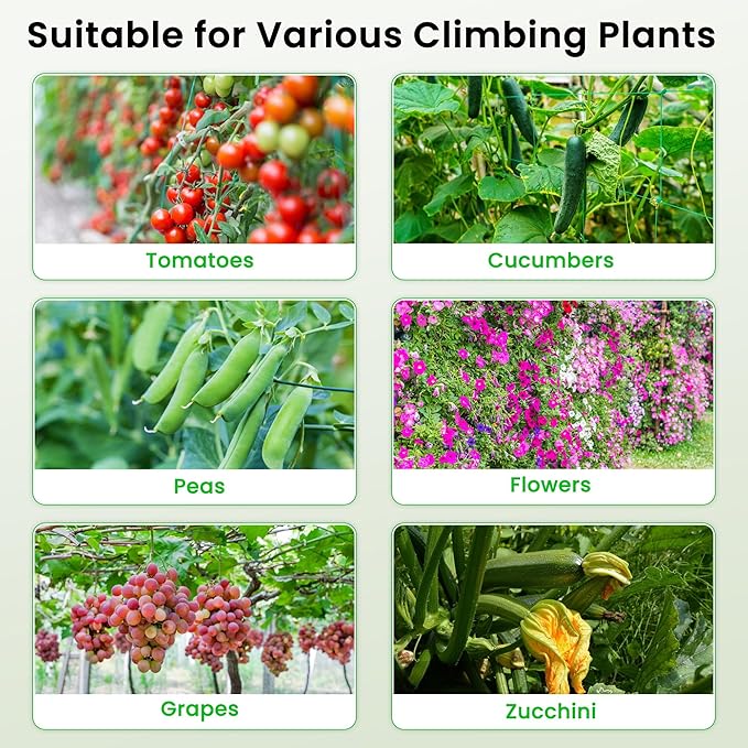 Cucumber Trellis, 47" X 50" Arch Garden Trellis for Climbing Plants Outdoor, Foldable Trellis Cucumber for Raised Bed Vegetable/Tomato/Flowers/Pea