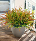 Ivydale 12Pcs Artificial Plants Outdoor Fake Plastic Grass Spring Decor UV Resistant Faux Greenery Stems Bushes Outside Fake Plants for Planters Patio Porch Window Box Pathway Garden Home Decor Yellow