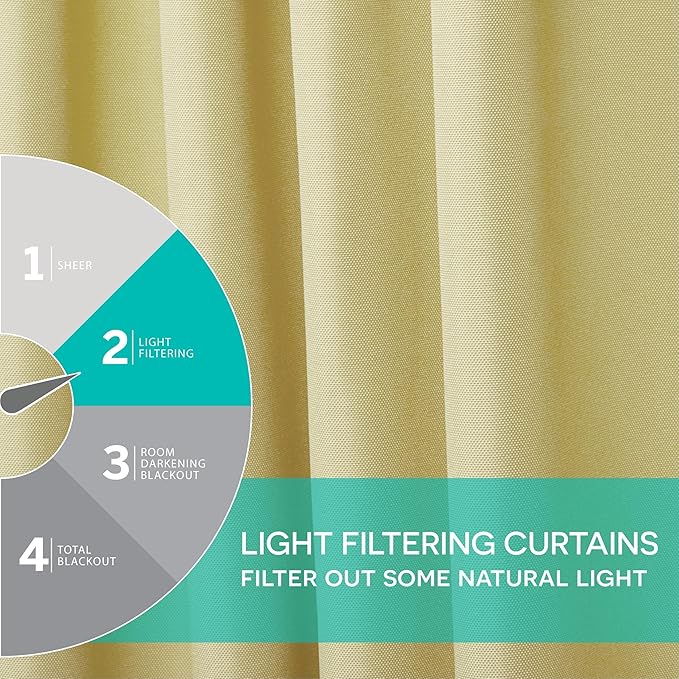 Exclusive Home Cabana Solid Indoor/Outdoor Light Filtering Hook-and-Loop Tab Top Curtain Panel Pair, 54"x144", Sundress
