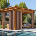 NICETOWN Fade Resistant Outdoor Curtains for Patio, Grade 4 Color Fastness Fade-Proof Waterproof Curtains for Gazebo UV Protection, 2 Panels Thermal Longlasting Blackout Shades, W52 x L84, Tan