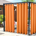 NICETOWN Canvas Outdoor Curtains 2 Panels = 110" Wide by 95" L for Patio Waterproof, Waterproof & Windproof Rustproof Top and Botom Grommet Outdoor Curtains/Drapes for Porch/Cabana, Orange