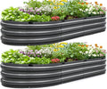 KING BIRD Raised Garden Bed Kit 2025 Upgraded Quick-Setup Galvanized Planter Garden Box Outdoor for Gardening, Vegetables, Flowers, 74x36x12 in, Dark Grey 2PCS