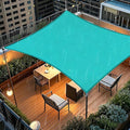Artpuch Waterproof Sun Shade Sail, 08'x10' Turquoise Rectangular, UV Resistant Rain Canopy, Curved Edges Shade Cloth for Outdoor Patio, Deck, Yard (Custom
