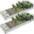 12x4x1ft(2 Pack) Raised Garden Beds Outdoor Kit, Galvanized Planter Garden Boxes Outdoor, Metal Raised Garden Beds for Vegetables,Fruits,Herb,Flower,Silver