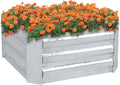 Sunnydaze 11.75" H Raised Metal Garden Bed - Galvanized Raised Garden Bed Outdoor for Vegetables and Flowers - Silver - Square