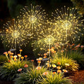 Solar Lights Outdoor, 120LED 4pack Fairy Garden Lights Decor for Outside Fireworks Lights Solar Powered for Yard, Patio, Pathway, Walkway, Balcony, Warm White