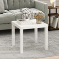 Furinno Classic Coffee Table, Square Modern Coffee Table with Triple Thick Tabletop, Simple Side Table with 4 Legs, for Living Room, Bedroom, Home Office, White