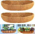 Coco Liners for Planters - 2 Pack 36 Inch Trough Coconut Liners for Planters, Window Box Coco Liners, 100% Natural Coconut Fiber Liners for Wall Hanging Basket, Window Box, Fence Baskets