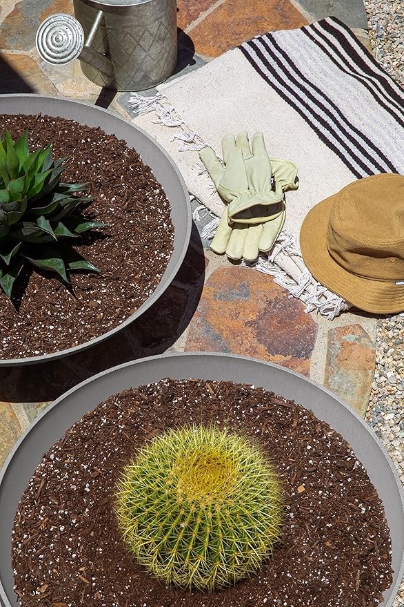 Veradek Mason Series Lane Bowl Planter| for Indoor or Outdoor Tabletops/Gardens |Made from Plastic-Stone Composite with Drainage Holes|Modern Décor for Flowers, Succulents, Small Plants