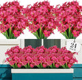 AGIRL 24 Bundles Artificial Flowers for Outdoor,No Fade Fake Plastic Flowers Faux Plants for Decoration Hanging Planters Indoor Outside Garden Porch Window Box Home Wedding Farmhouse