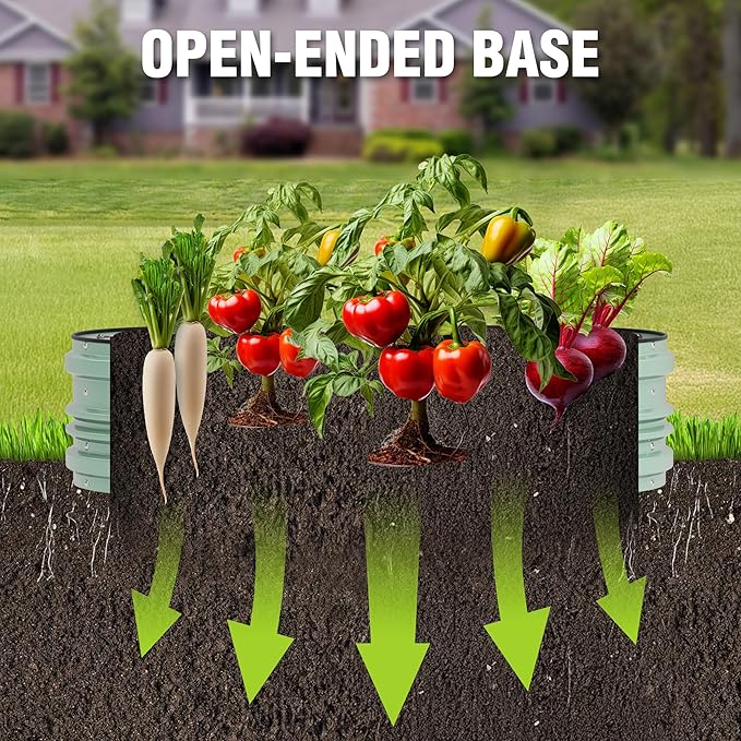 WORKPRO 4x2x1ft Galvanized Raised Garden Bed Set, Rust & Corrosion Protection, Easy Assembly, Safe Edge, Ideal for Vegetables & Flowers, Light Green