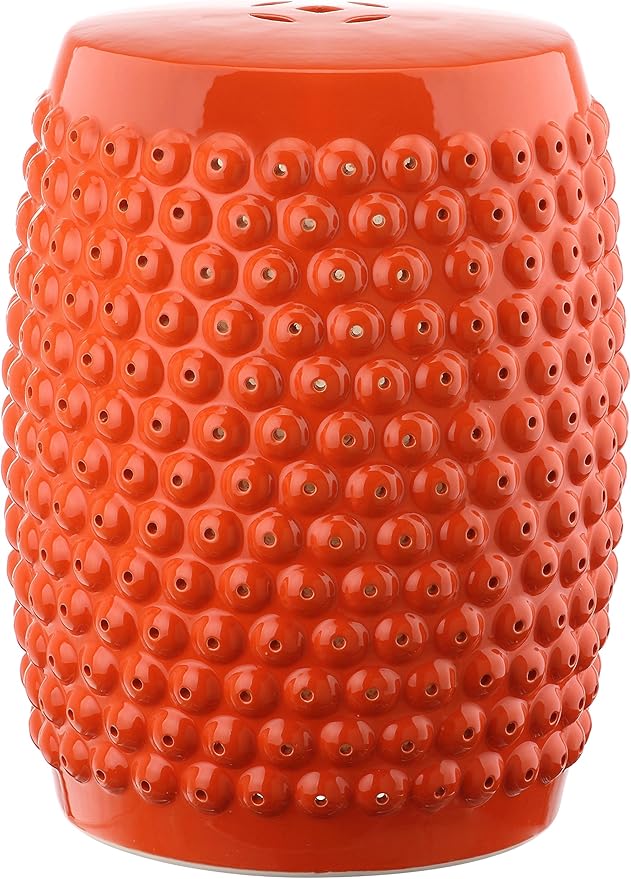 Safavieh Stella Glazed Ceramic Decorative Garden Stool, Orange