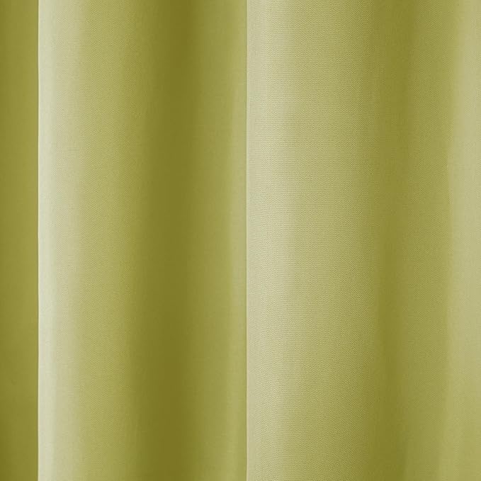 TOWN & COUNTRY BASICS Cabana Solid Heavyweight Indoor Outdoor Curtains, Light Filtering Opacity with Grommet Top, Water Repellent, 2-Pack Set, 54"x96", Kiwi Green