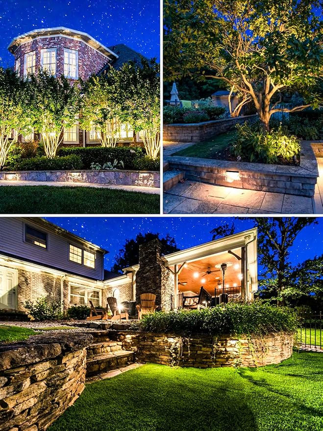 5W Retaining Wall Lights,7 inch LED Hardscape Lighting, Waterproof Low Voltage Landscape Lights,12V Step Lights Outdoor,3000K Soft White Patio Walls Stairs Lighting,12-Pack with Connectors