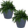 Sunnydaze 24-Inch Anjelica Large Plastic Pot for Plants - Outdoor Double-Walled Large Plastic Planter with Drillable Drainage Holes - Slate - 2pk