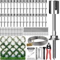 Wire Trellis for Climbing Plants Outdoor, 30-Set Wall Wire Trellis Kit with 1/8in x 150ft Stainless Steel Cable & Cutter, T316 Espalier System for Fence and Garden DIY Projects