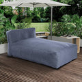Outdoor Bean Bag Lounger Chair, Big Comfy Outdoor Daybed for Sunbathing and Tanning - Water-Resistant Patio Chaise and Pool Sun Lounger Furniture for Beach Deck (Denim Blue)