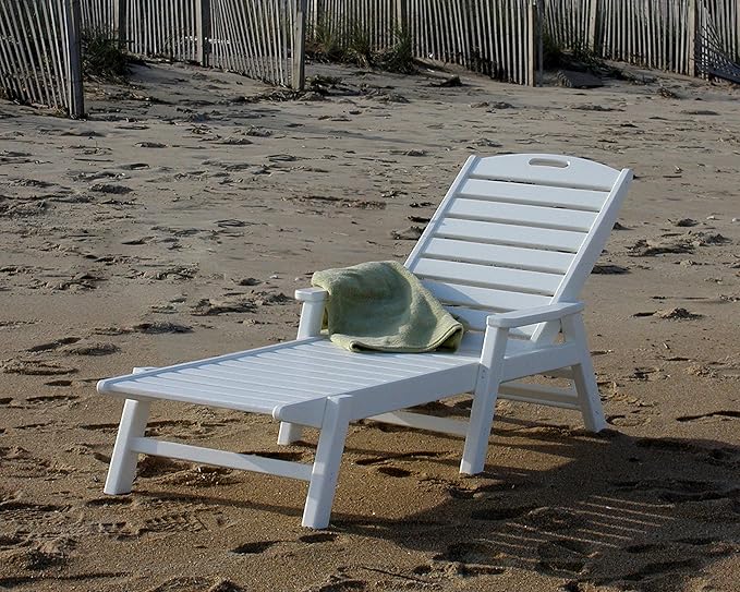 POLYWOOD NCC2280GY Nautical Arms Chaise, Slate Grey