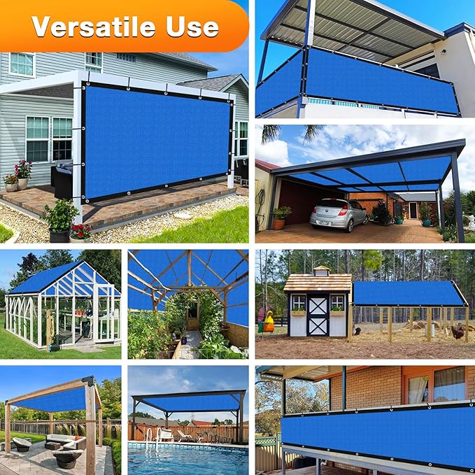 Artpuch Outdoor Pergola Shade Cover 6' X 7' Sun Shade Cloth with Grommets, 90% UV Protection Canopy Patio Privacy Screen (Customized Available) GN107, Blue
