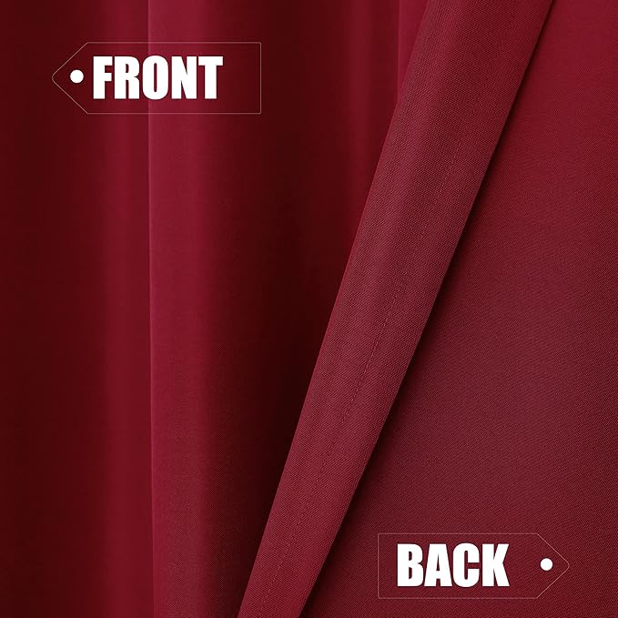 BONZER Waterproof Indoor/Outdoor Curtains for Patio Thick Privacy Grommet Curtains for Bedroom, Living Room, Porch, Pergola, Cabana, 1 Panel, 84W x 95L inch, Red