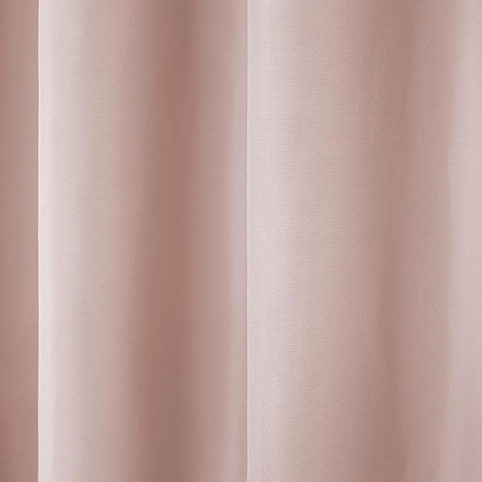 TOWN & COUNTRY BASICS Cabana Solid Heavyweight Indoor Outdoor Curtains, Light Filtering Opacity with Grommet Top, Water Repellent, 2-Pack Set, 54"x84", Blush