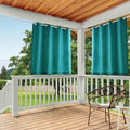 Town & Country Basics Cabana Solid Heavyweight Indoor Outdoor Curtains, Light Filtering Opacity with Grommet Top, Water Repellent, 2-Pack Set, 54"x63", Dark Teal