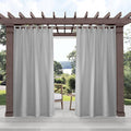 Exclusive Home Cabana Solid Indoor/Outdoor Light Filtering Hook-and-Loop Tab Top Curtain Panel Pair, 54"x120", Cloud Grey