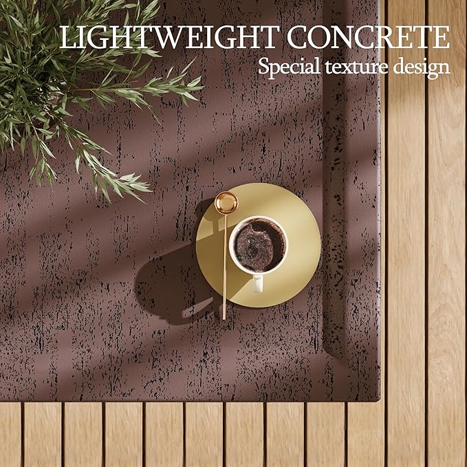 UPHA Outdoor Square Coffee Table, Small Modern Minimalist Accent Tables, Low Light Concrete Center Table for Living Room, Outside Patio, Deck, 28×28×13, Rust Red