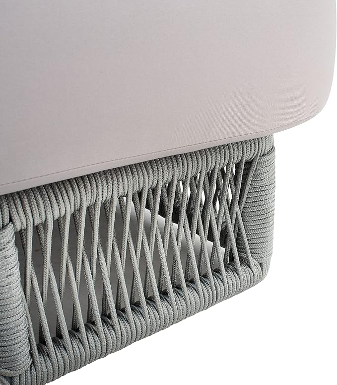SAFAVIEH Outdoor Collection Gillian Grey Rope/Grey Cushion Chaise Lounge Chair (PAT7527C)