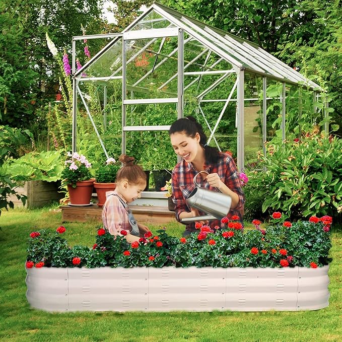 GADI 67-Inch Raised Garden Bed, Metal Planter Box for Vegetables and Flowers, Large Outdoor Gardening Kit, Easy DIY Assembly, Weather-Resistant & Rust-Proof