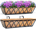 24in 2pcs Planter Box with Coco Liner, Rust-Resistant Metal Frame, Hydration and Drainage for Indoor or Outdoor Use