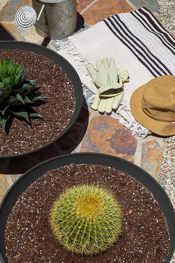 Veradek 24" Lane Round Bowl Planter for Indoor or Outdoor Use - 2-Pack Black