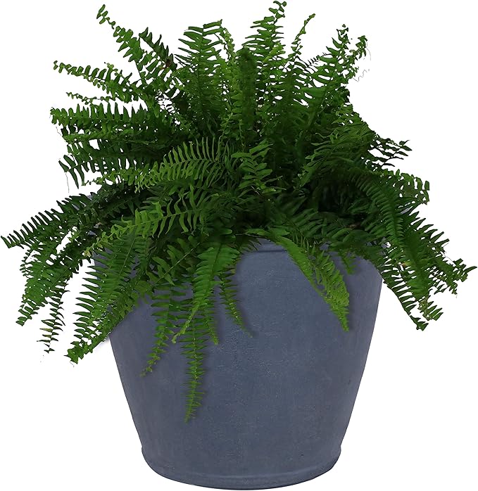 Sunnydaze 24-Inch Anjelica Large Plastic Pot for Plants - Outdoor Double-Walled Large Plastic Planter with Drillable Drainage Holes - Slate